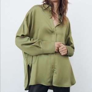 Zara Olive Green Women's Top